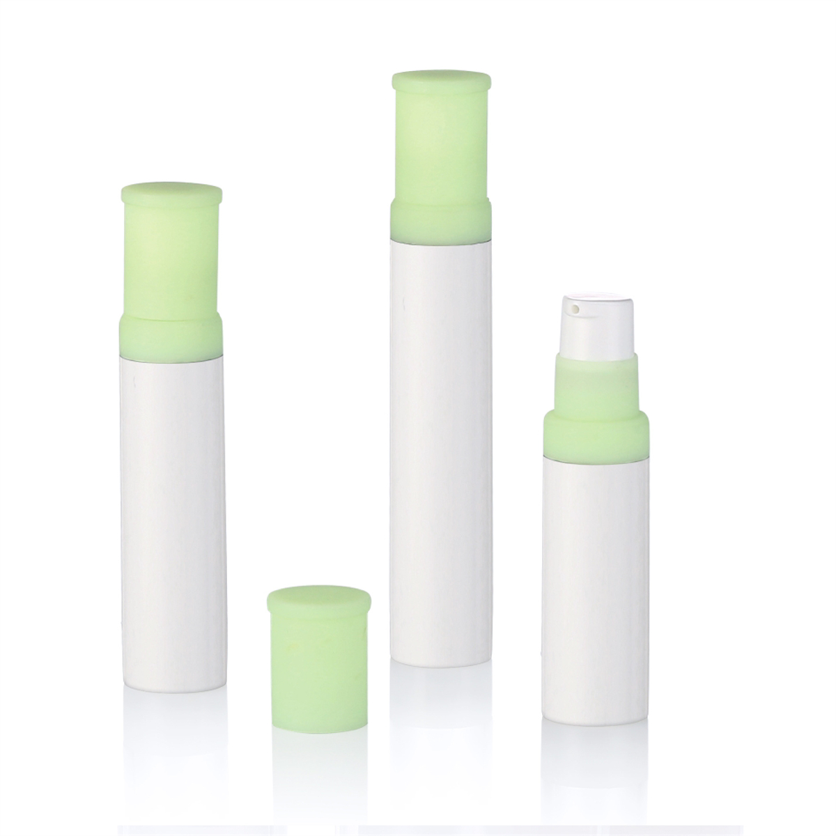 5ml 10ml 15ml White Airless Pp Plastic Bottle Serum Lotion Cosmetic Cream Packaging Airless Round Pump Lotion Bottle With Logo Print L17