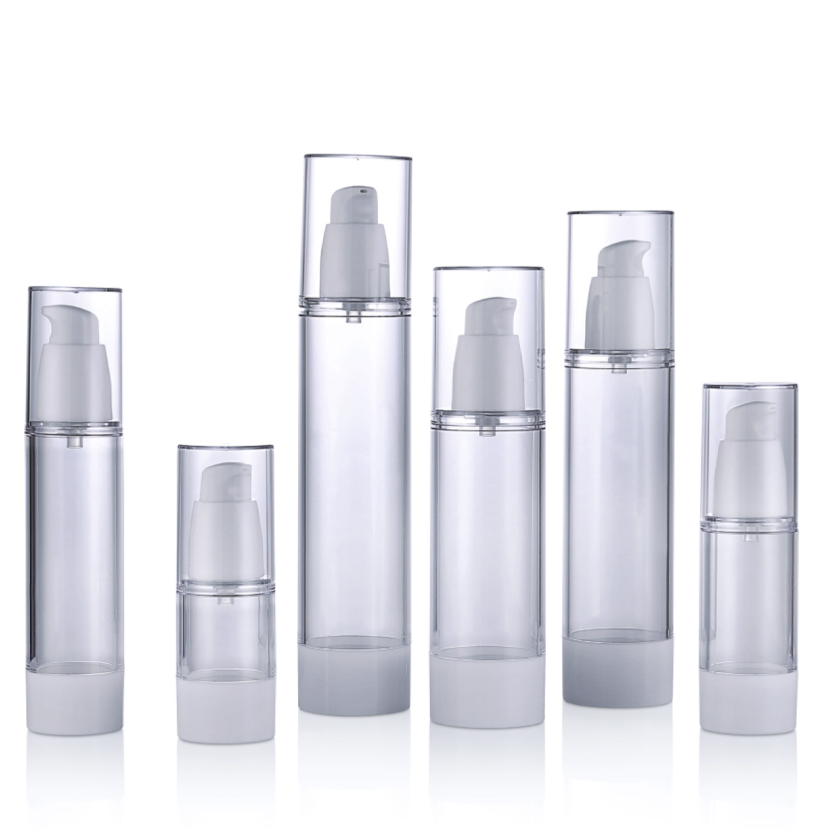  15ml 30ml 50ml 80ml 100ml 120ml Refillable Plastic Cream Container Clear Airless Travel Alcohol Spray Sanitizer Pump Bottle L03