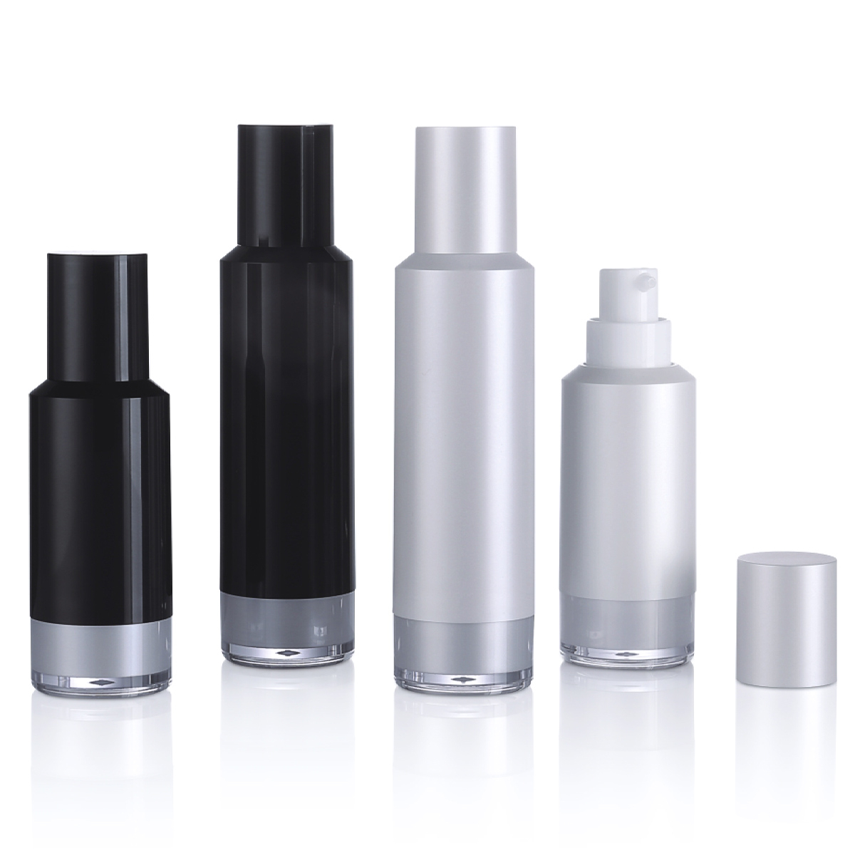 15ml 30ml Luxury Plastic Pp Black Matte Lotion Airless Pump Bottle For Skin Care Packaging L07