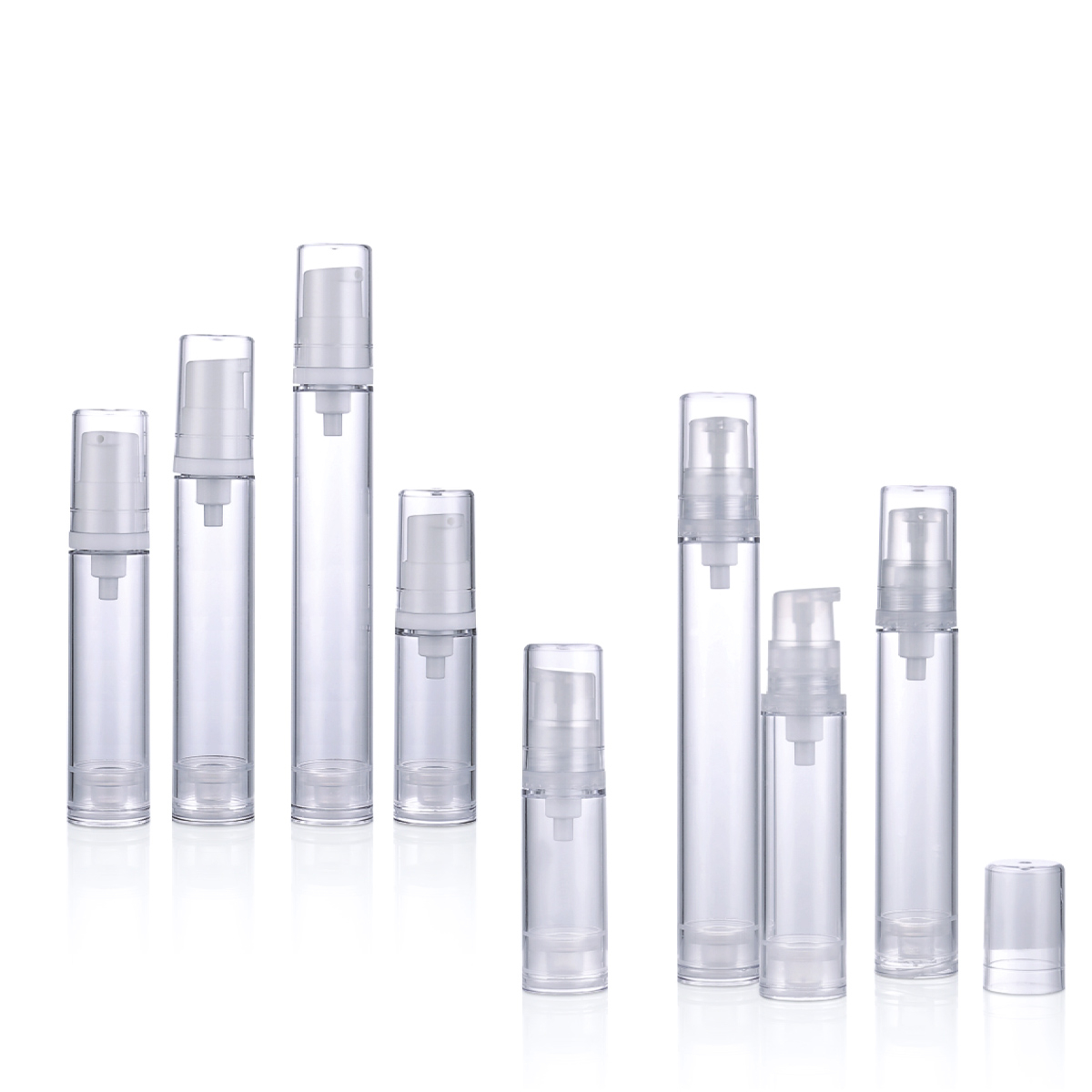 5ml 10ml 12ml 15ml Cylinder PP Transparent Airless Pump Lotion Bottle Cosmetic Mist Spray Bottle Vacuum Flask L12