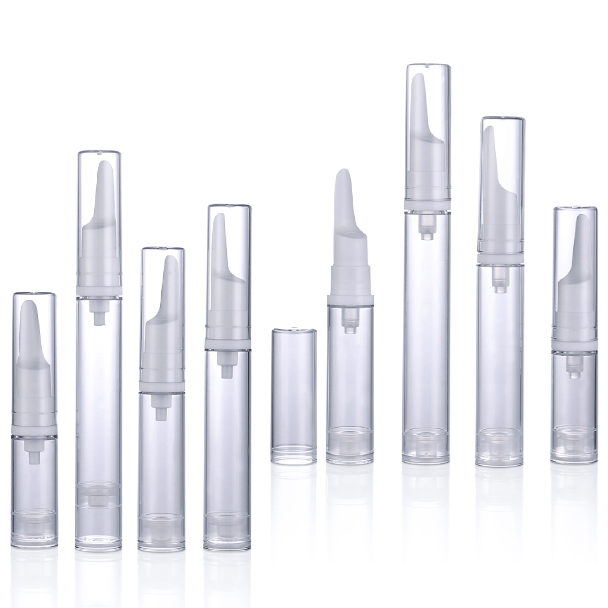 5ml 10ml 12ml 15ml Cylinder White/Transparent Airless Pump Tube Cosmetic Lotion Bottle Airless Eye Cream Y01