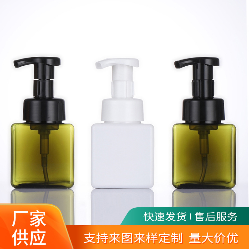 Customized 100ml square plastic bottle press hand sanitizer lotion bottle foam pump separate bottle