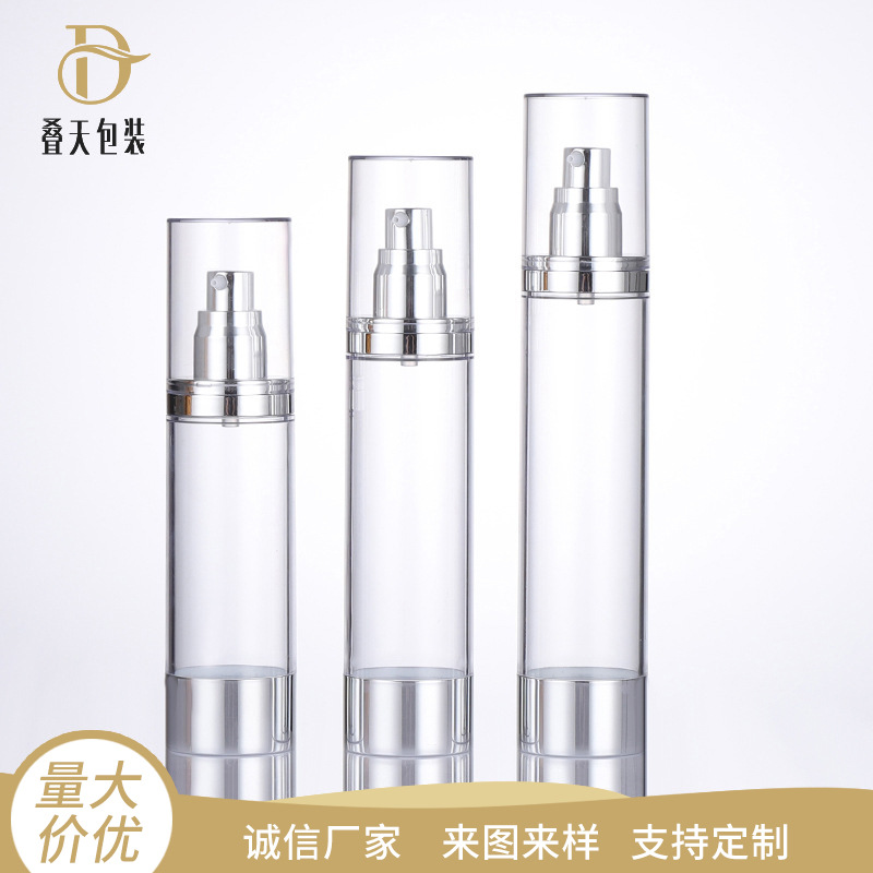 80/100/120ml AS cosmetic plastic bottle transparent isolation liquid foundation bottle vacuum bottle